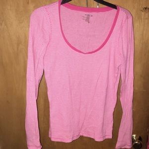 Long sleeve pink striped shirt